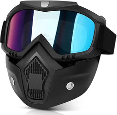 BUY 1 GET 1 FREE - Goggle Mask Anti Scratch UV Protective Open Face & Eyewear Windproof Dirt Shield Adjustable Soft Foam Padded Detachable For Cycling Bike Off Road Racing Riding For Unisex (Rainbow)