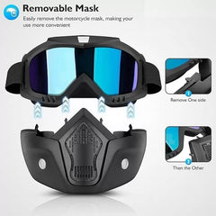 BUY 1 GET 1 FREE - Goggle Mask Anti Scratch UV Protective Open Face & Eyewear Windproof Dirt Shield Adjustable Soft Foam Padded Detachable For Cycling Bike Off Road Racing Riding For Unisex (Rainbow)