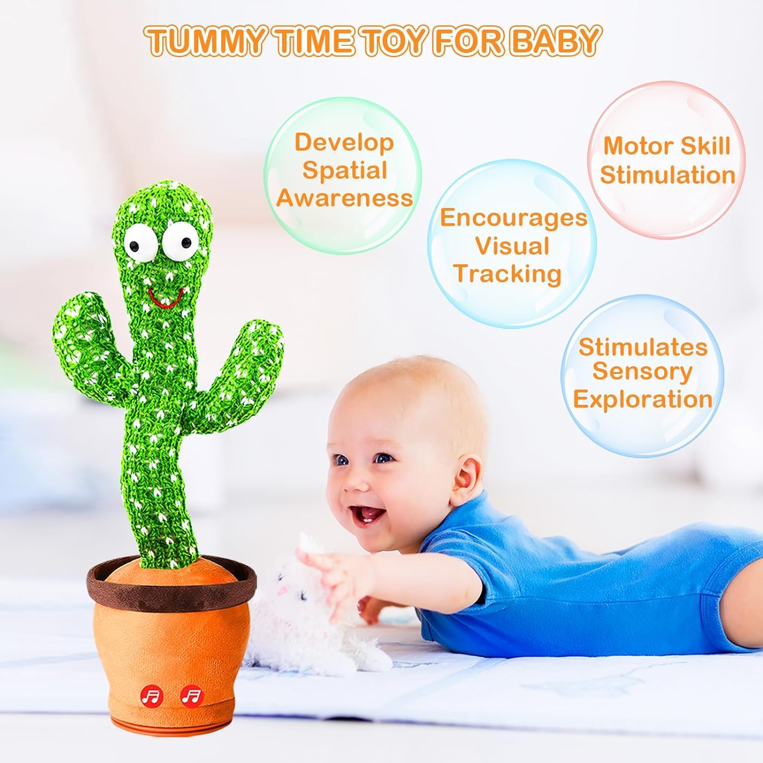Storio Rechargeable Toys Talking Cactus Baby Toys for Kids Dancing Cactus Toys Can Sing Wriggle & Singing Recording Repeat What You Say Funny Education Toys for Children Playing Home Decor for Kids GenzVybs